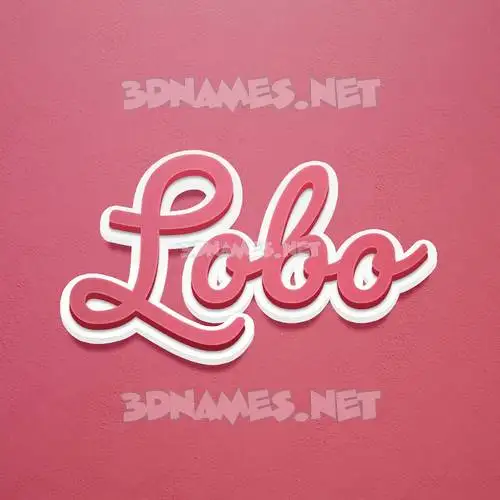 lobo in Red Scribble style - 3D name wallpaper