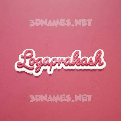 logaprakash in Red Scribble style - 3D name wallpaper