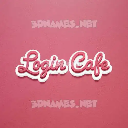 login cafe in Red Scribble style - 3D name wallpaper
