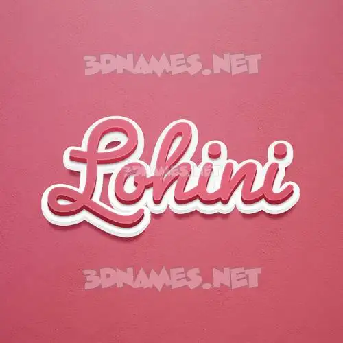 lohini in Red Scribble style - 3D name wallpaper