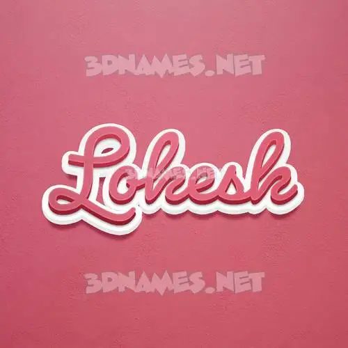 lokesk in Red Scribble style - 3D name wallpaper