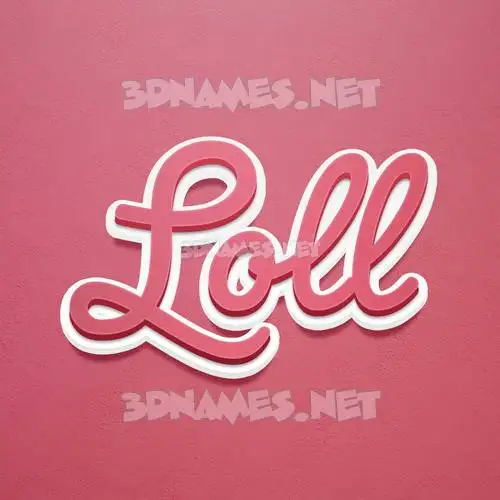 loll in Red Scribble style - 3D name wallpaper