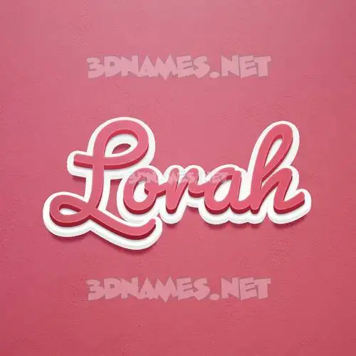 lorah in Red Scribble style - 3D name wallpaper