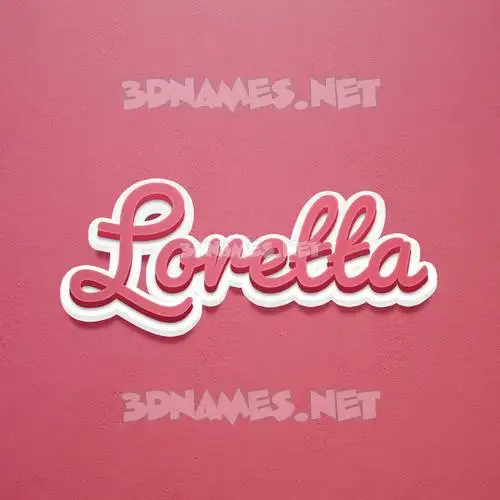 loretta in Red Scribble style - 3D name wallpaper