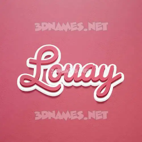 louay in Red Scribble style - 3D name wallpaper