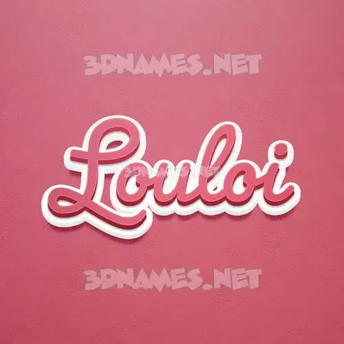 louloi in Red Scribble style - 3D name wallpaper