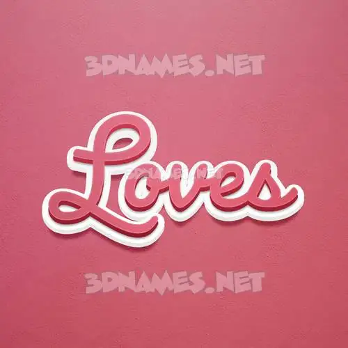 loves in Red Scribble style - 3D name wallpaper