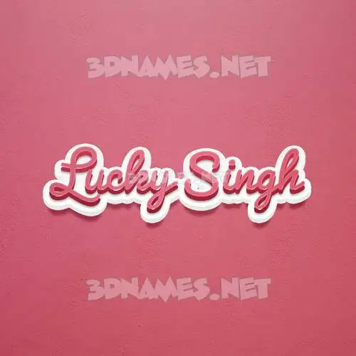lucky singh in Red Scribble style - 3D name wallpaper
