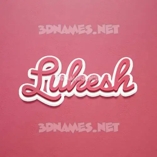 lukesh in Red Scribble style - 3D name wallpaper