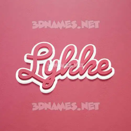 lykke in Red Scribble style - 3D name wallpaper