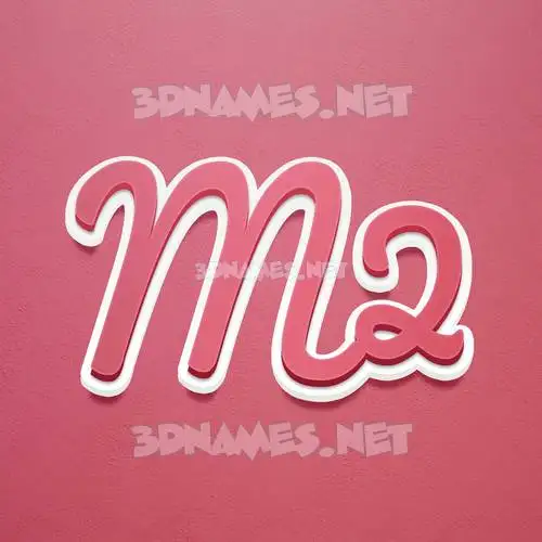 m2 in Red Scribble style - 3D name wallpaper