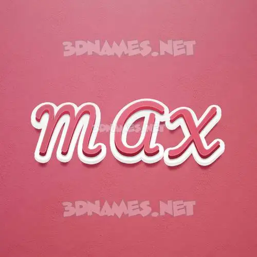 m a x in Red Scribble style - 3D name wallpaper