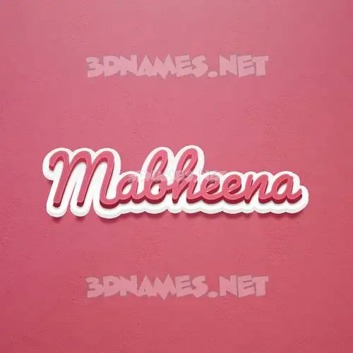 mabheena in Red Scribble style - 3D name wallpaper