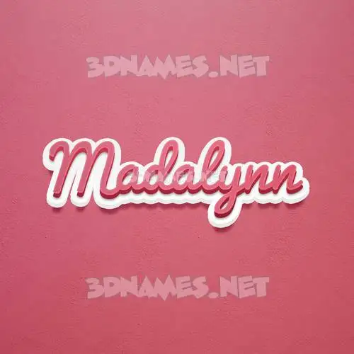 madalynn in Red Scribble style - 3D name wallpaper