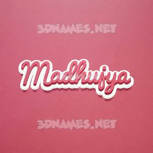 madhujya in Red Scribble style - 3D name wallpaper
