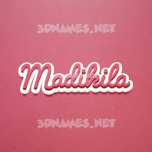 madikila in Red Scribble style - 3D name wallpaper