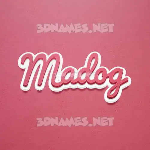 madog in Red Scribble style - 3D name wallpaper