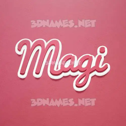 magi in Red Scribble style - 3D name wallpaper