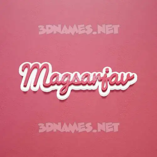 magsarjav in Red Scribble style - 3D name wallpaper