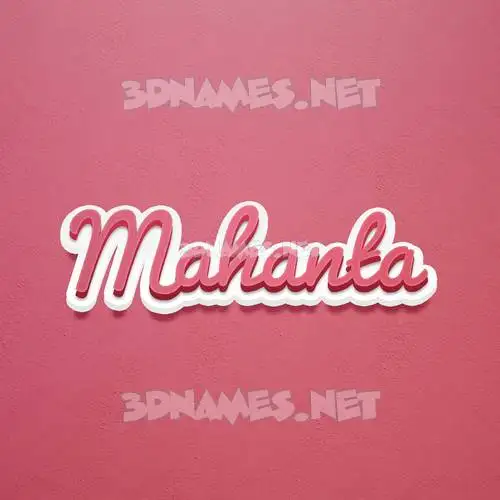 mahanta in Red Scribble style - 3D name wallpaper