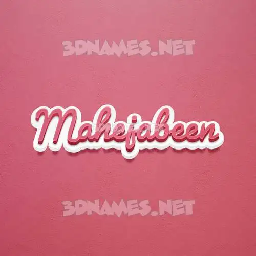 mahejabeen in Red Scribble style - 3D name wallpaper
