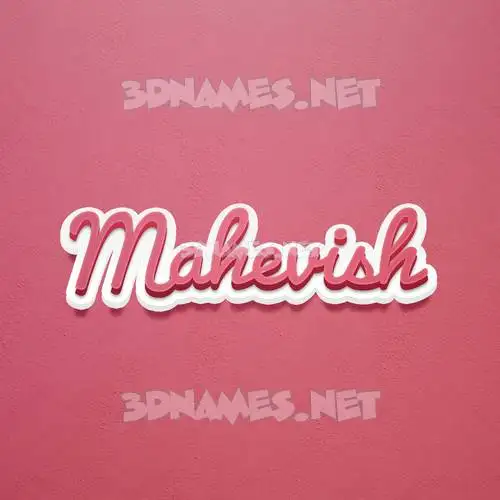 mahevish in Red Scribble style - 3D name wallpaper