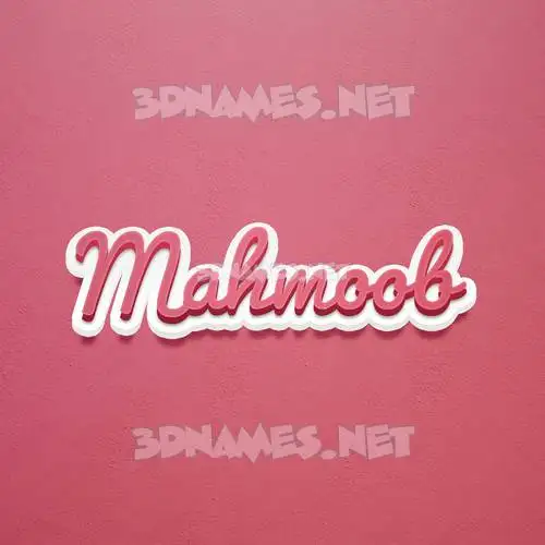 mahmoob in Red Scribble style - 3D name wallpaper