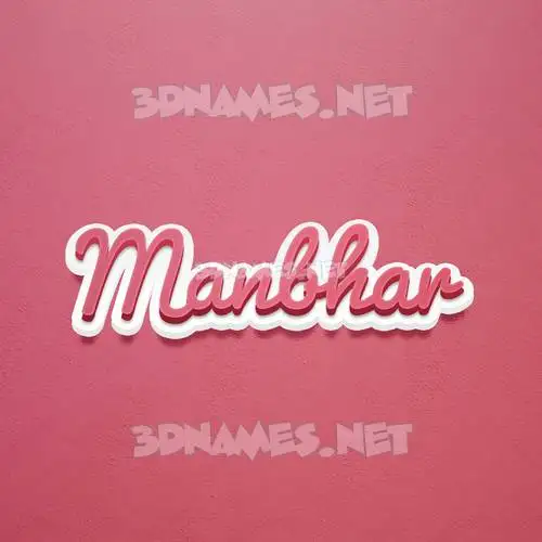 manbhar in Red Scribble style - 3D name wallpaper
