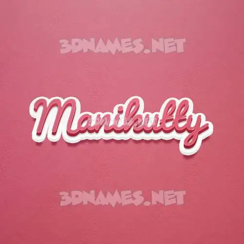 manikutty in Red Scribble style - 3D name wallpaper