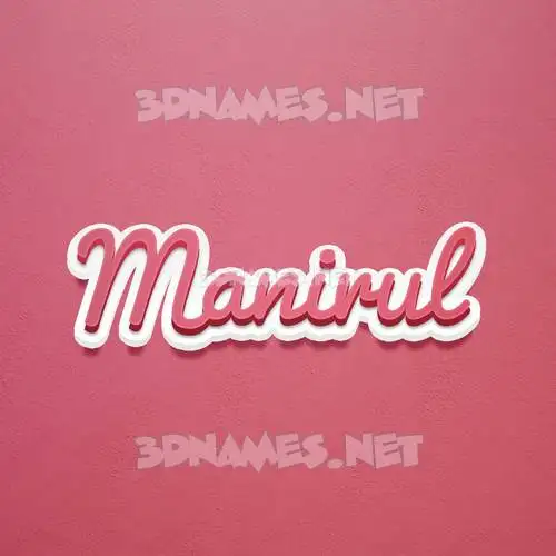 manirul in Red Scribble style - 3D name wallpaper