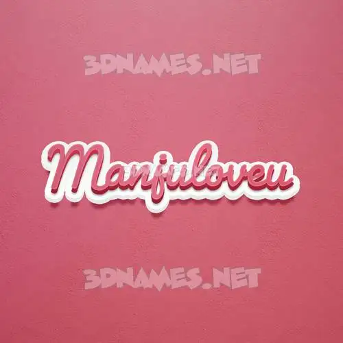 manjuloveu in Red Scribble style - 3D name wallpaper