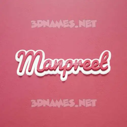 manpreet in Red Scribble style - 3D name wallpaper