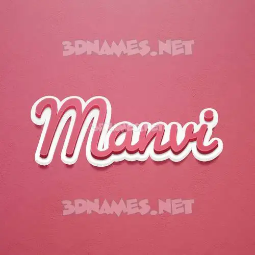manvi in Red Scribble style - 3D name wallpaper
