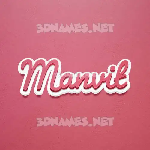 manvit in Red Scribble style - 3D name wallpaper