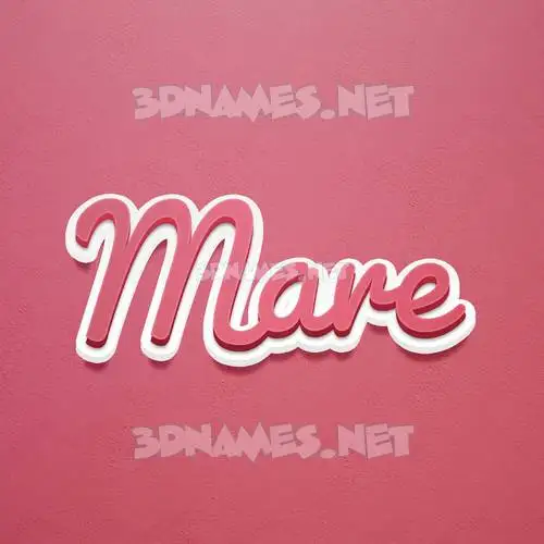 mare in Red Scribble style - 3D name wallpaper
