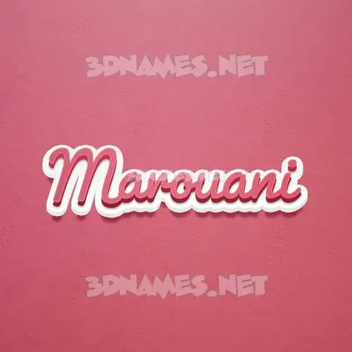 marouani in Red Scribble style - 3D name wallpaper