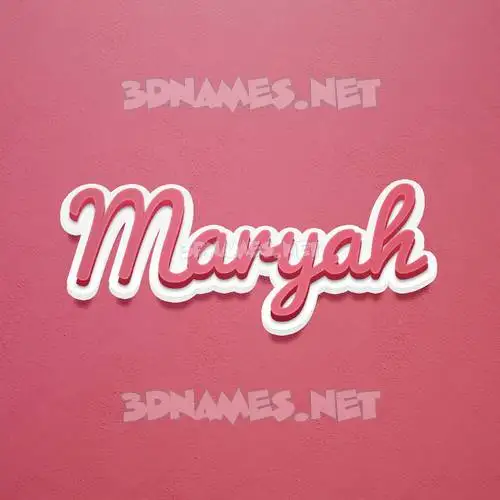 maryah in Red Scribble style - 3D name wallpaper