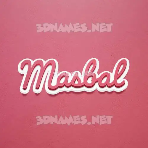 masbal in Red Scribble style - 3D name wallpaper