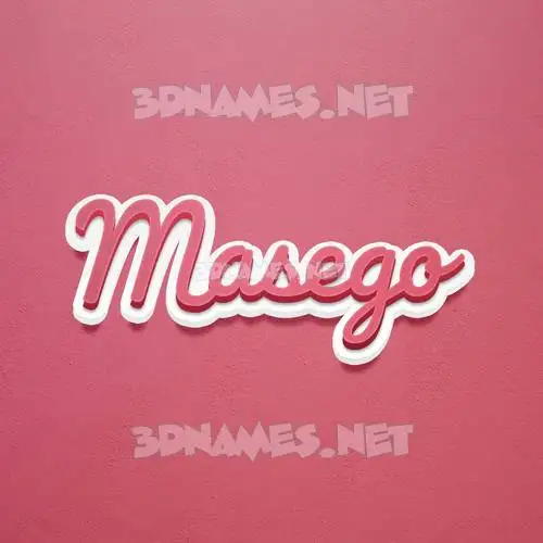 masego in Red Scribble style - 3D name wallpaper