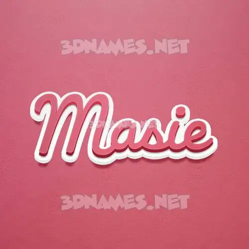 masie in Red Scribble style - 3D name wallpaper