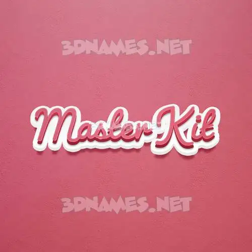 master kit in Red Scribble style - 3D name wallpaper