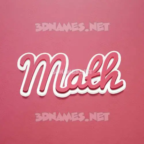 math in Red Scribble style - 3D name wallpaper