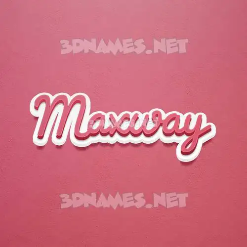 maxway in Red Scribble style - 3D name wallpaper