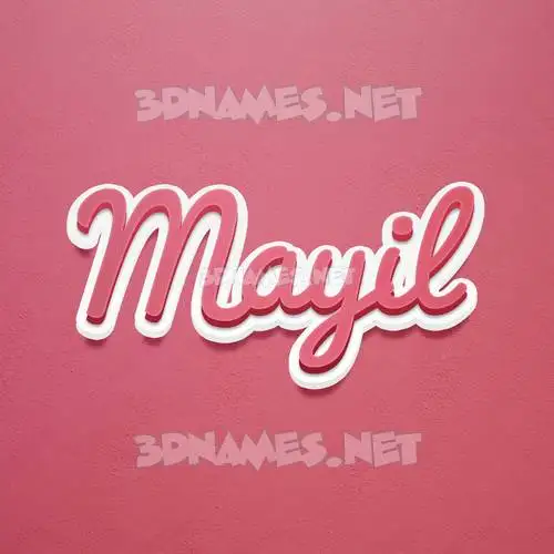 mayil in Red Scribble style - 3D name wallpaper