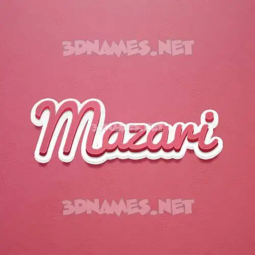 mazari in Red Scribble style - 3D name wallpaper
