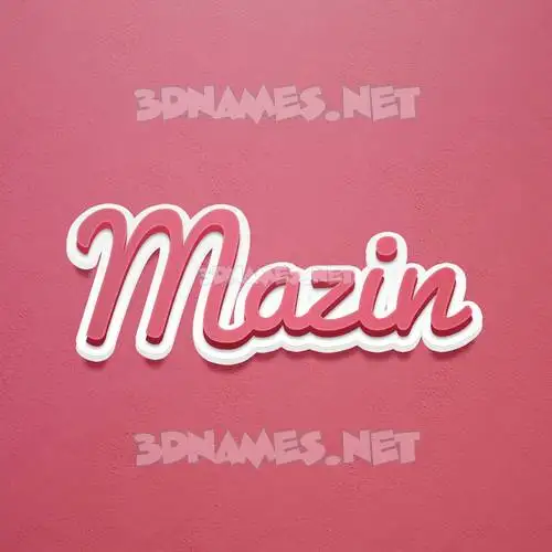 mazin in Red Scribble style - 3D name wallpaper