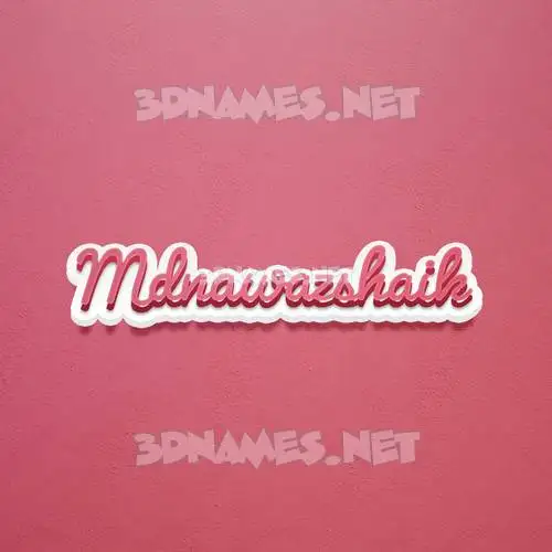 mdnawazshaik in Red Scribble style - 3D name wallpaper