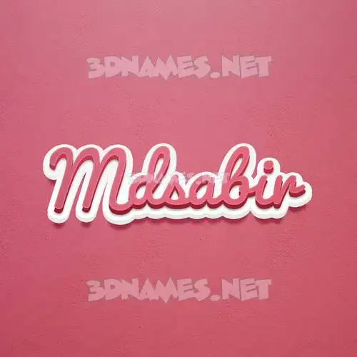 mdsabir in Red Scribble style - 3D name wallpaper
