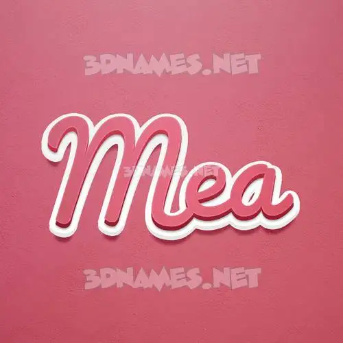 mea in Red Scribble style - 3D name wallpaper