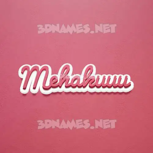 mehakuuu in Red Scribble style - 3D name wallpaper